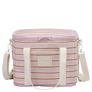 Kitchenware: Base Lunch Cooler Bag - Soft Pink / Rust Stripe