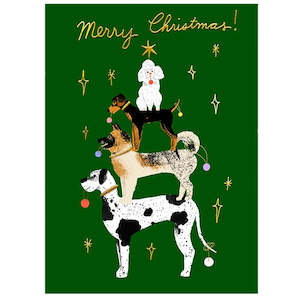 Carolyn Suzuki Christmas Card - Pup Tree