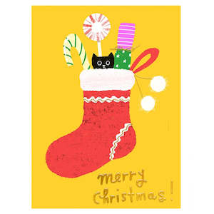 Carolyn Suzuki Christmas Card - Merry Stocking