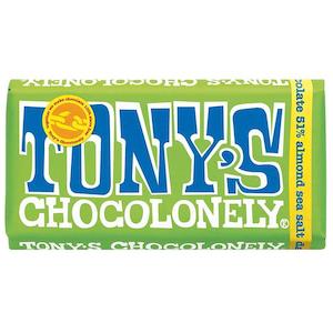 Tony's Chocolonely 180g Dark Chocolate Almond Sea Salt Bar