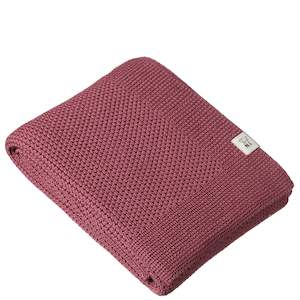 Nature Baby Merino Knit Baby Blanket - Rhubarb