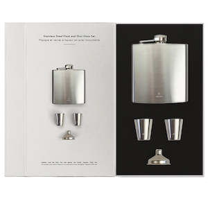 Society Paris Barware Flask and Shotglass Set