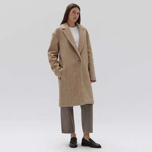 Assembly Label Thea Wool Herringbone Coat - Tan