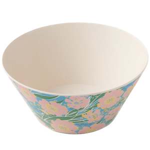 Kip & Co Bamboo Melamine Salad Bowl - Tumbling Flowers