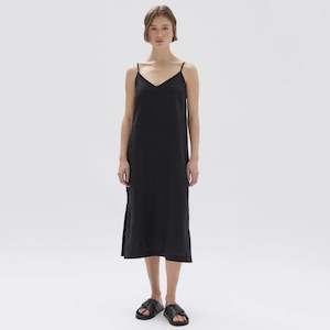 Assembly Label Vallory Linen Slip Dress - Black