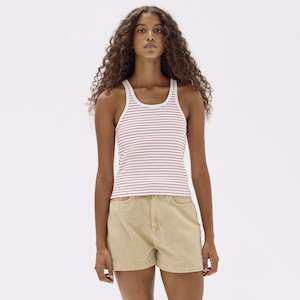 Assembly Label Drew Rib Tank - Papaya / White