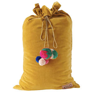 Kip & Co Velvet Santa Sack - Mustard