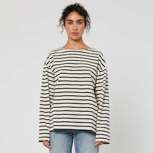 Neuw Resort Stripe Long Sleeve Tee - Ivory