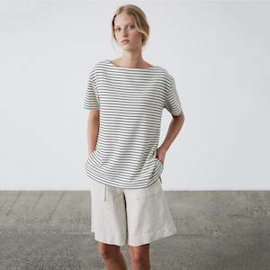 Kitchenware: Laing Pablo T-Shirt - Black / Ecru Stripe