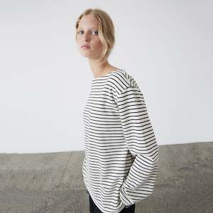 Laing Pablo Sweatshirt - Black / Ecru Stripe