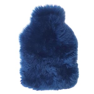 Long Wool Sheepskin Hot Water Bottle Cover - Delft