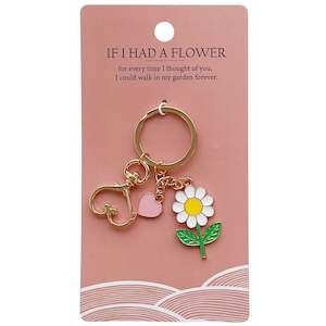 Enamel Keyring - If I had a Flower