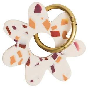 Kitchenware: Sage x Clare Resin Whitney Keyring - Nougat Terrazzo