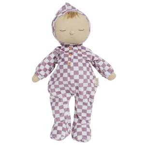 Olli Ella Dozy Dinkum Doll - Twinkle Plum Check