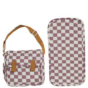 Olli Ella Carrie Convertible Changing Set - Plum Check