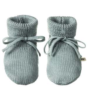 Kitchenware: Nature Baby Merino Knit Drawstring Booties - Sage