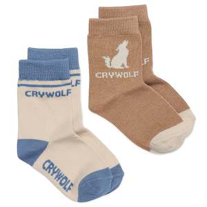 Crywolf Sock 2-Pack - Tan & Southern Blue