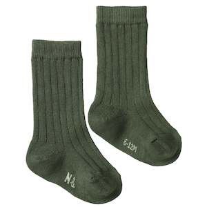 Kitchenware: Nature Baby Organic Cotton Rib Socks - Thyme