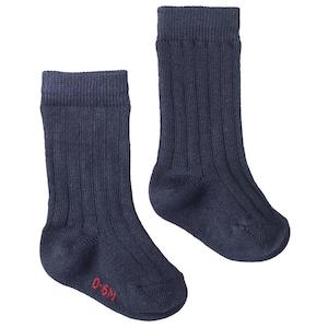 Nature Baby Organic Cotton Rib Socks - Navy