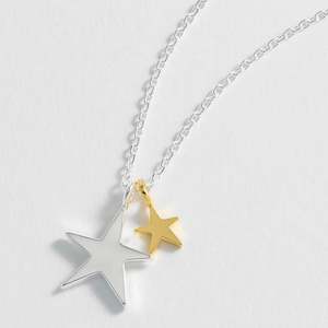 Estella Bartlett Two Tone Double Star Necklace