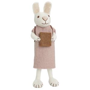 Gry & Sif Big White Bunny with Lavender Dress & Book