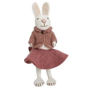 Gry & Sif Big White Bunny with Rose Skirt & Jacket