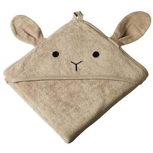 Nature Baby Organic Cotton Bunny Hooded Towel - Nougat