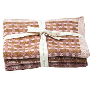 Bianca Lorenne Knitted Cotton Wash Cloth Set - Basento Rose Gold