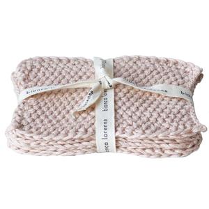 Bianca Lorenne Knitted Cotton Makeup Remover Wash Cloth Set - Lavette Blush