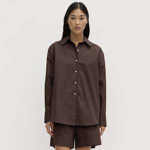 Assembly Label Everyday Poplin Long Sleeve Shirt - Ganache