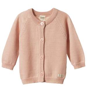 Nature Baby Organic Merino Knit Cardigan - Rose Dust