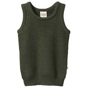 Nature Baby Organic Merino Chunky Knit Vest - Thyme