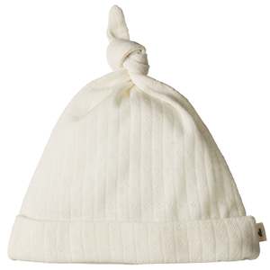 Nature Baby Organic Merino Knotted  Beanie - Pointelle Natural