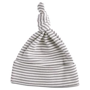 Nature Baby Organic Cotton Knotted Beanie - Grey Marl Stripe