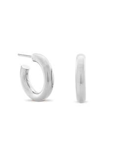 Monarc Jewellery Little Chubbies Hoops, Pair, Silver