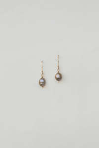 Charlotte Penman Fine | Orpheus Earrings | Black Fresh Water Pearl | 14k Yellow Gold