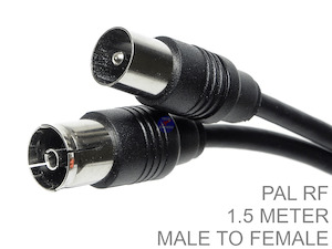 1.5 Meter Pal RF Male Plug to Female Socket TV coaxial antenna cable 1.5m lead