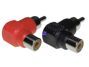 2Pcs 90 Degree RCA Right Angle Connector Male to Female 1x Red RCA 1x Black RCA