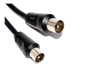 Black 2m Male to Male PAL RF Coaxial Cable