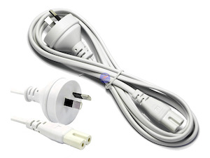 White 2 Meter 2 Pin Figure 8 Power Cord Cable Lead 2M