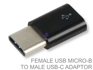 Male USB-C to Female USB Micro-B Adaptor Converter Type C to Micro B