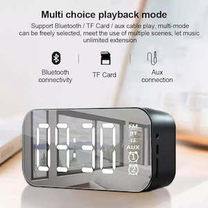 Mirror Alarm Clock Bluetooth Speakers