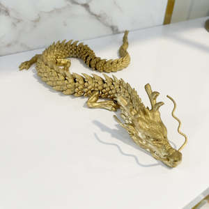 3D Golden Dragon New Year Gift Xmas Decorations + Adoption Certificate + Gift Box