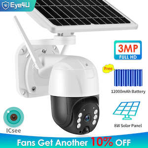 Solar Powered PTZ WiFi Security Camera 1080P