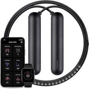 Fitness: Black Smart rope ORIGINAL - with built in LEDs for measuring Jump count