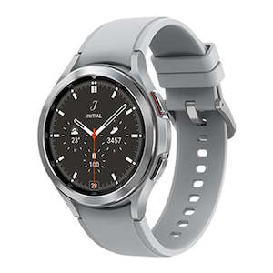 Computer: Samsung Galaxy Watch 4 Classic 46MM Stainless Steel GPS Silver -Grey Excellent - Pre-owned