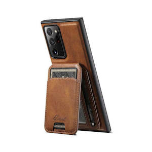 Magnetic Card Slots PU Leather Case for Samsung Galaxy Note 20 - Brown