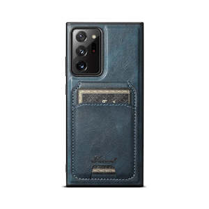 Magnetic Card Slots PU Leather Case for Samsung Galaxy Note 20 - Blue