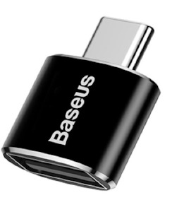 New: Baseus Mini USB Female to Type-C Male Adapter Converter Black