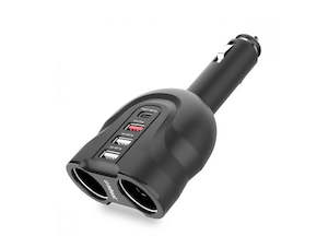 Audio Visual: mbeat Gorilla Power 4 Port USB-C & QC 3.0 Car Charger with Cigar Lighter Splitter